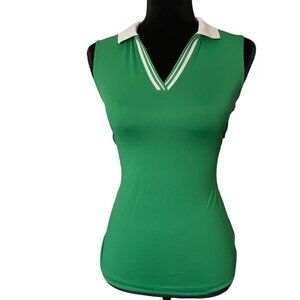 Tommy Bahama 1/4 Active V-neck Golf Polo Shirt Sleeveless Tennis Women’s XS Top